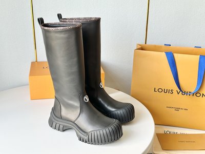 Louis Vuitton Long Boots Calfskin Cowhide Sheepskin Silk