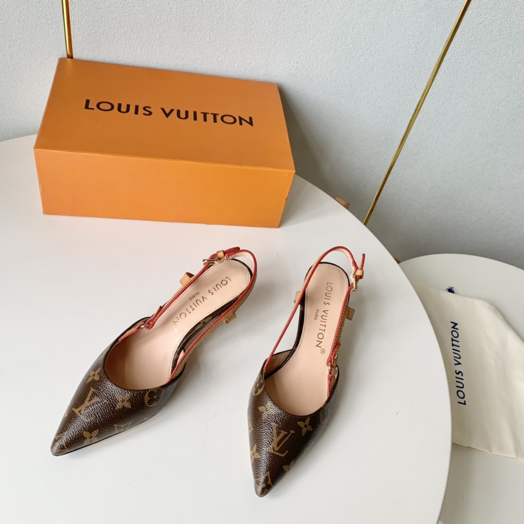 LouisVuttio*SS23新款驴牌BLOSSOM系列花朵电镀跟后空高跟凉鞋原版套楦顶级品质鞋面进口