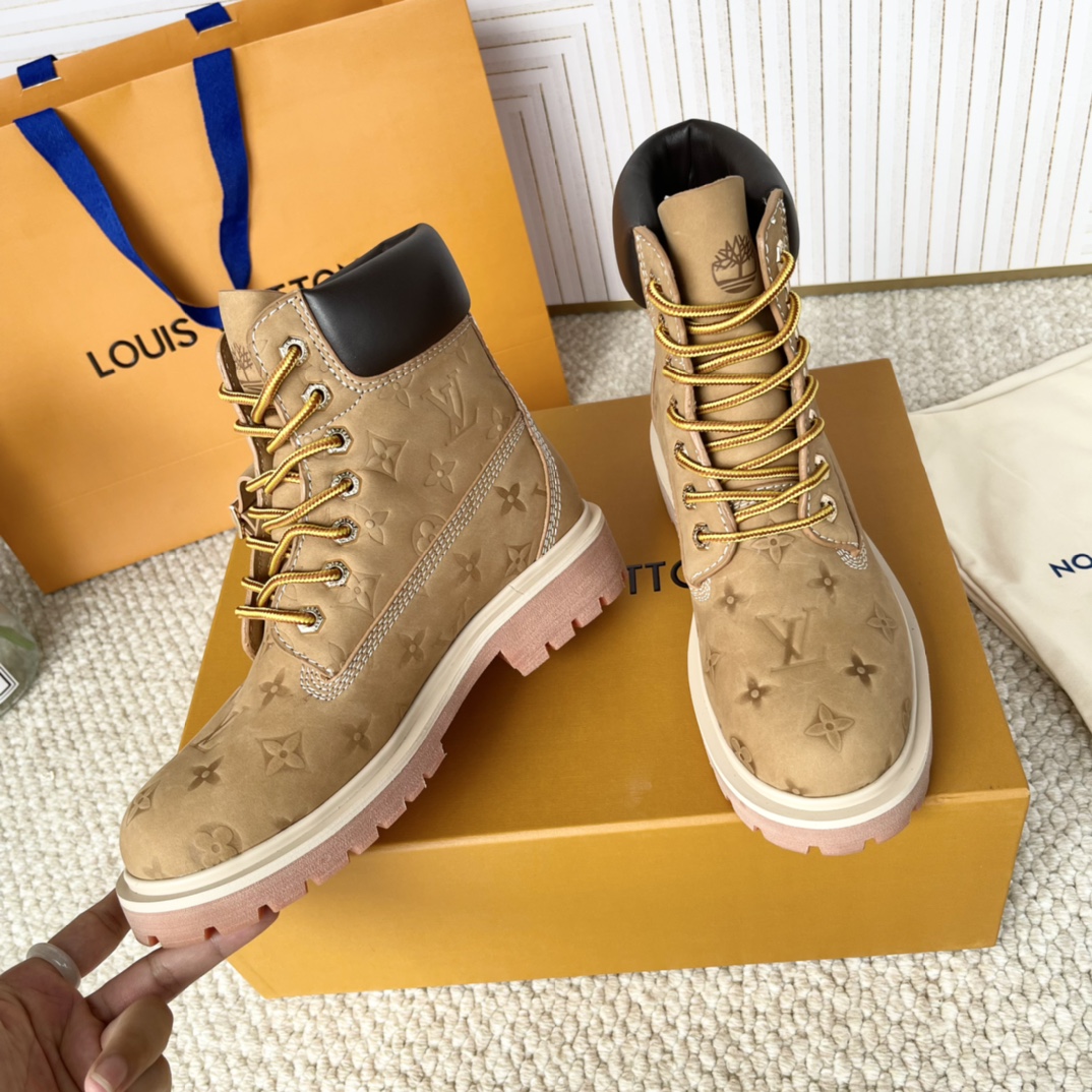 LV x Timberland 2024 Joint Series: Big Yellow Boots for Men and Women, Sizes 35-46. - 图片 6