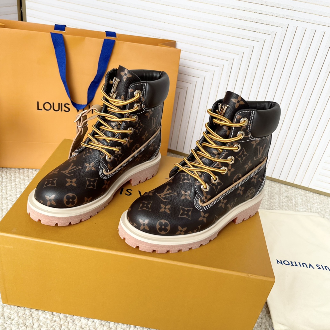 LV x Timberland 2024 Joint Series: Big Yellow Boots for Men and Women, Sizes 35-41 and 39-46 - 图片 2