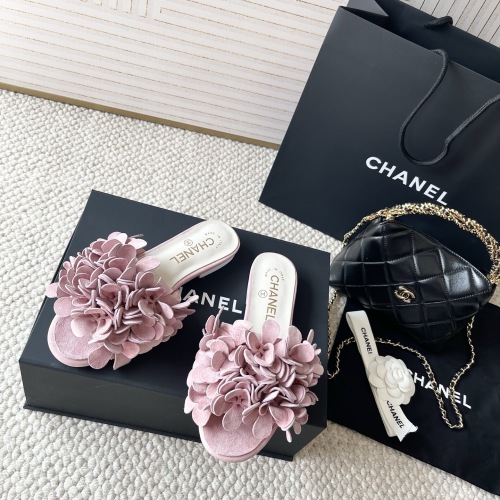 Chanel Pink Flower Detail Flat Sandals | Women's Luxury Slides 1 Chanel Pink Flower Detail Flat Sandals | Women's Luxury Slides