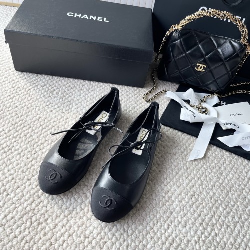 Chanel 25P Spring/Summer Ballet Flats Lambskin Lace-Up Shoes 1 Chanel 25P Spring/Summer Ballet Flats Lambskin Lace-Up Shoes