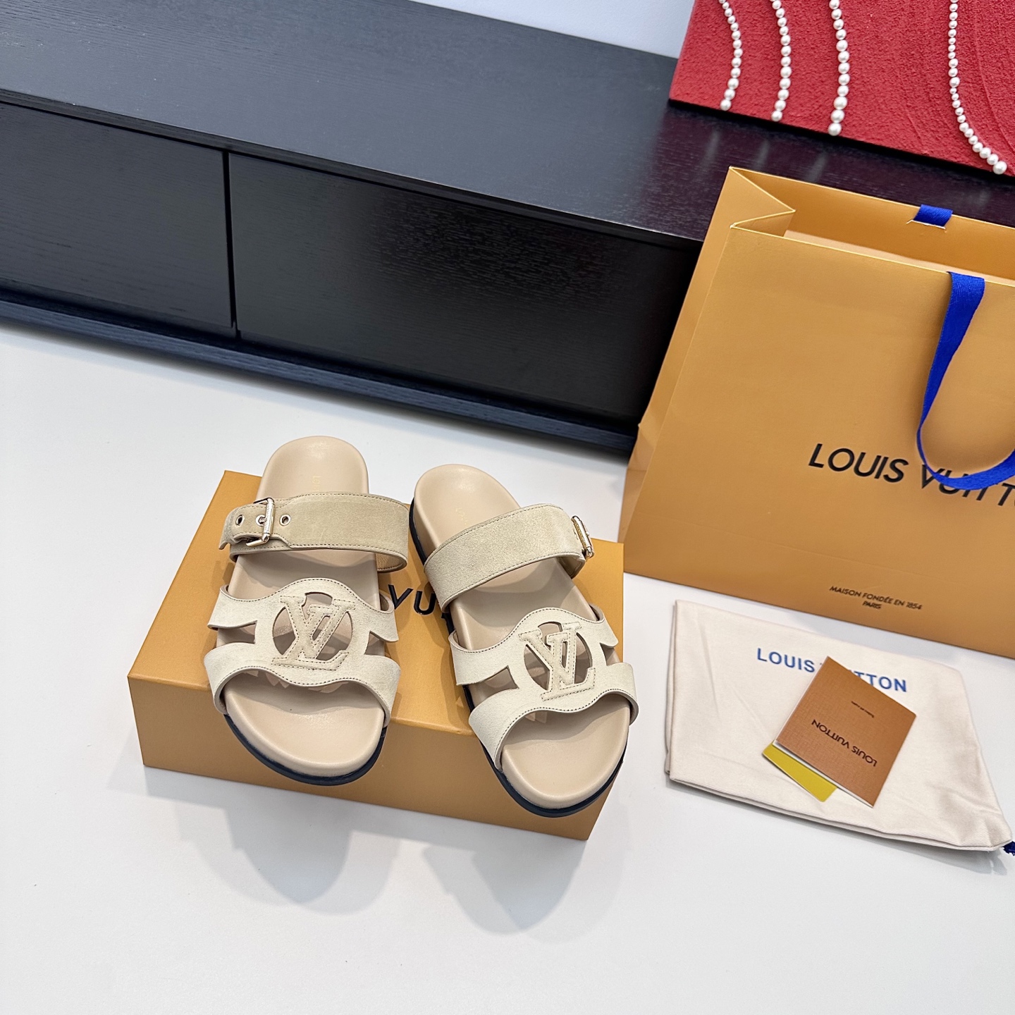 LOUIS VUITTON Cutout LV Sandals Adjustable Belt Buckle - Top Version
