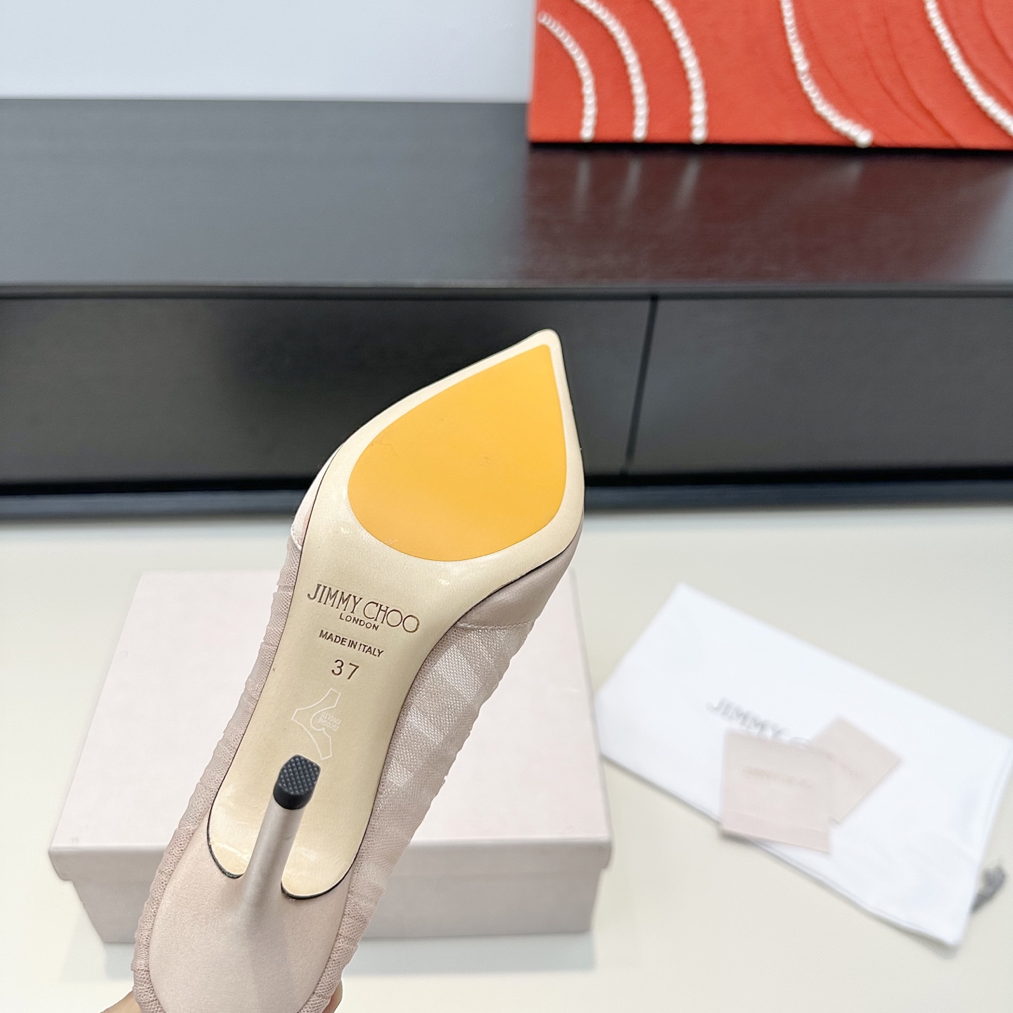 Jimmy Choo Tulle Satin Bow Pointed Toe Stiletto 