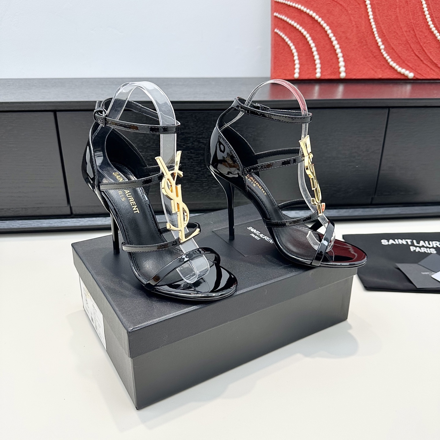 YSL Cassandra Multi-Strap Heeled Sandals
