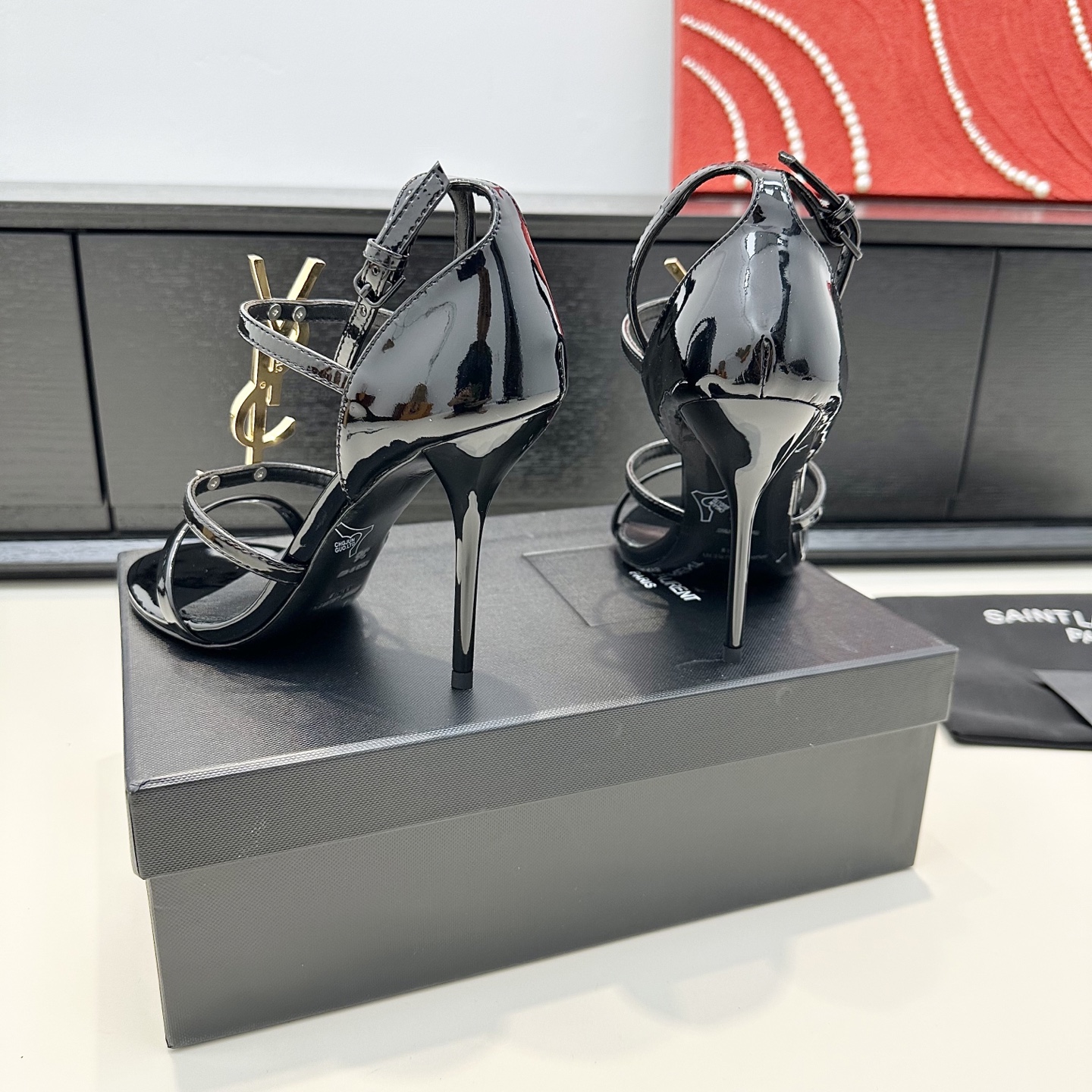 YSL Cassandra Multi-Strap Heeled Sandals
