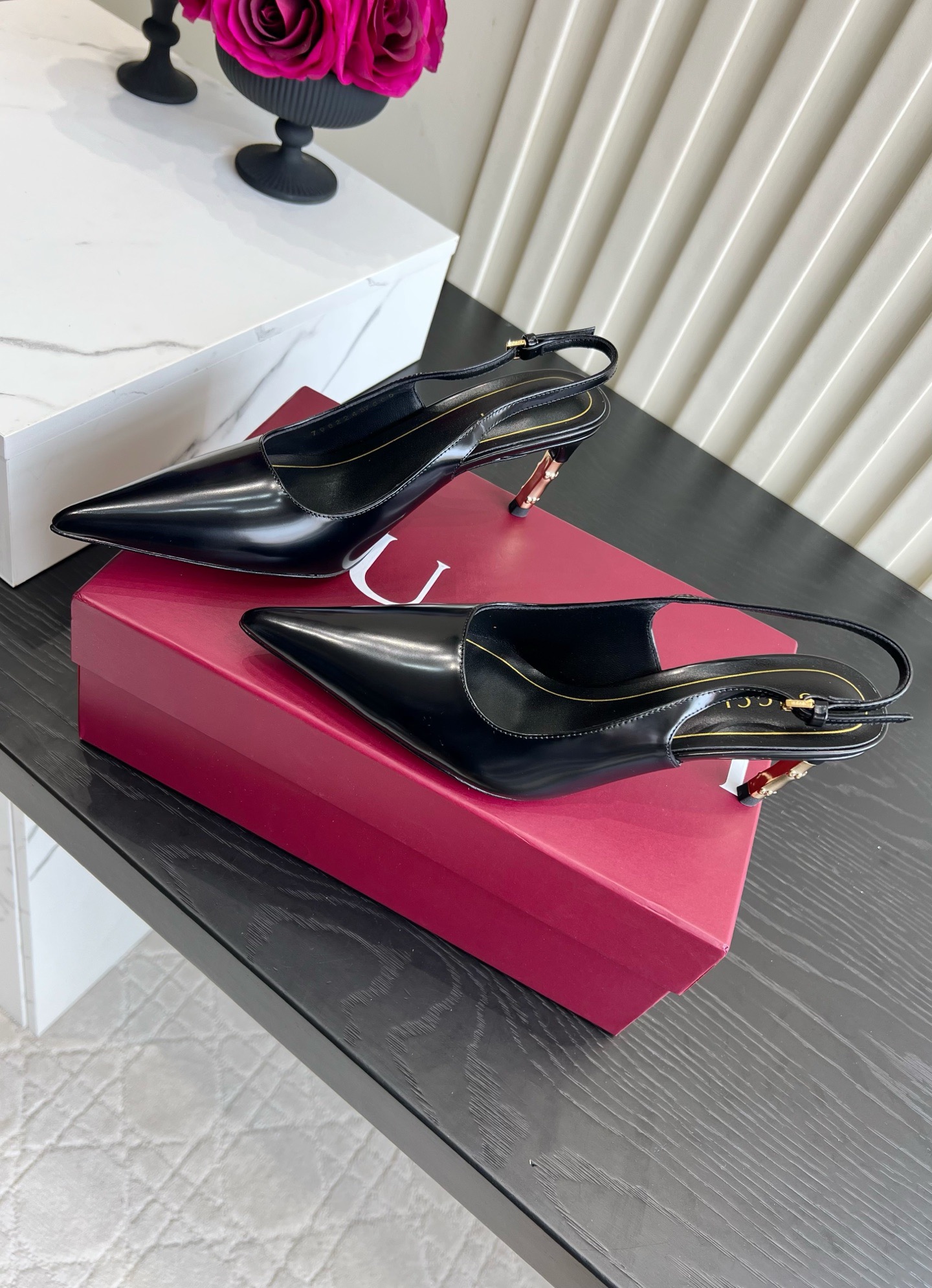 Gucci Pointed Bamboo Heel Slingback Pumps