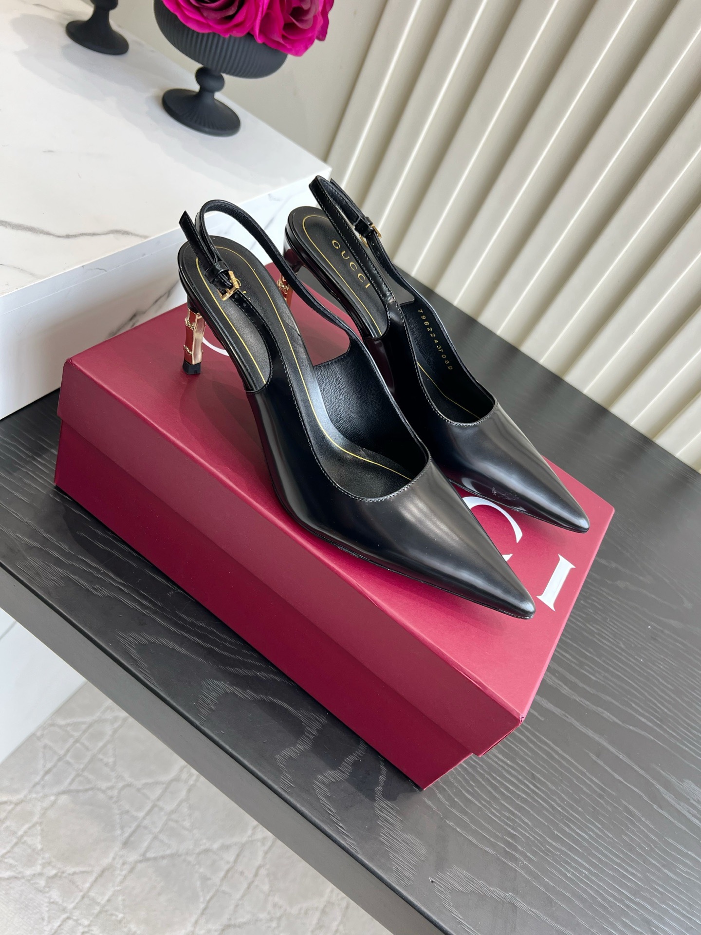 Gucci Pointed Bamboo Heel Slingback Pumps