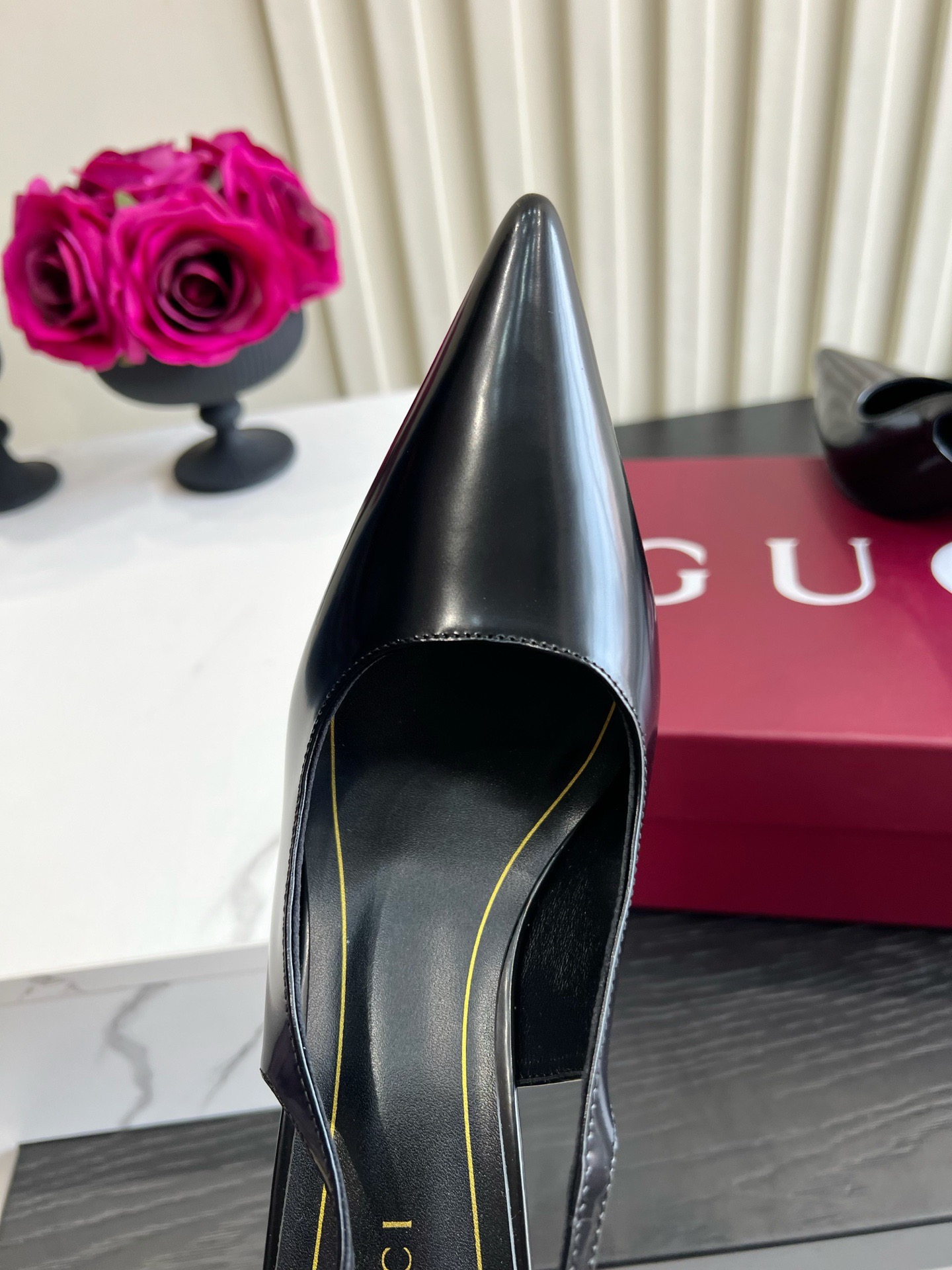 Gucci Pointed Bamboo Heel Slingback Pumps