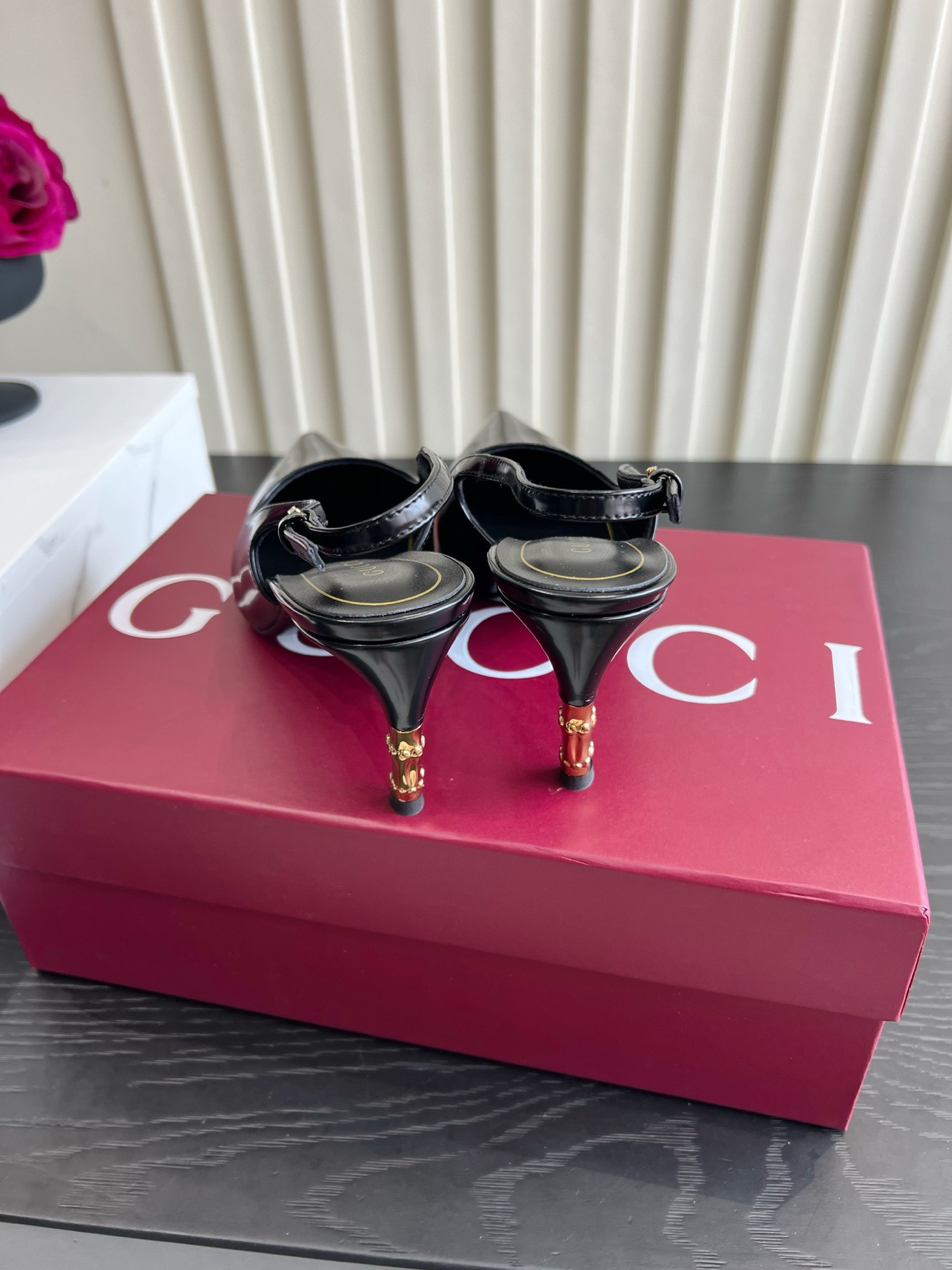 Gucci Pointed Bamboo Heel Slingback Pumps