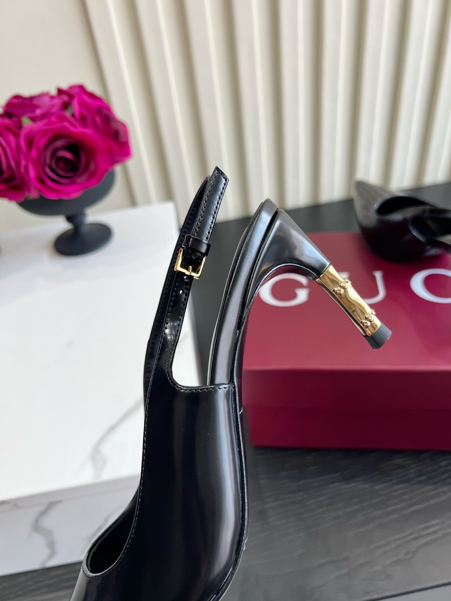 Gucci Pointed Bamboo Heel Slingback Pumps