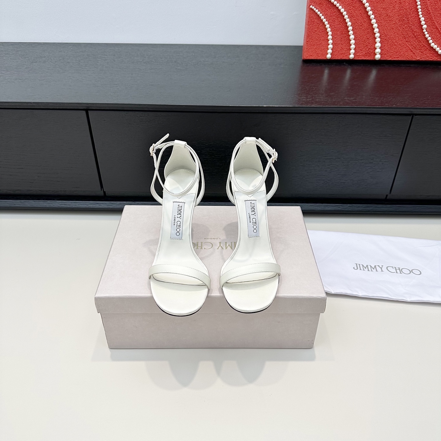 Jimmy Choo Minimal Strap Ankle Wrap Sandals