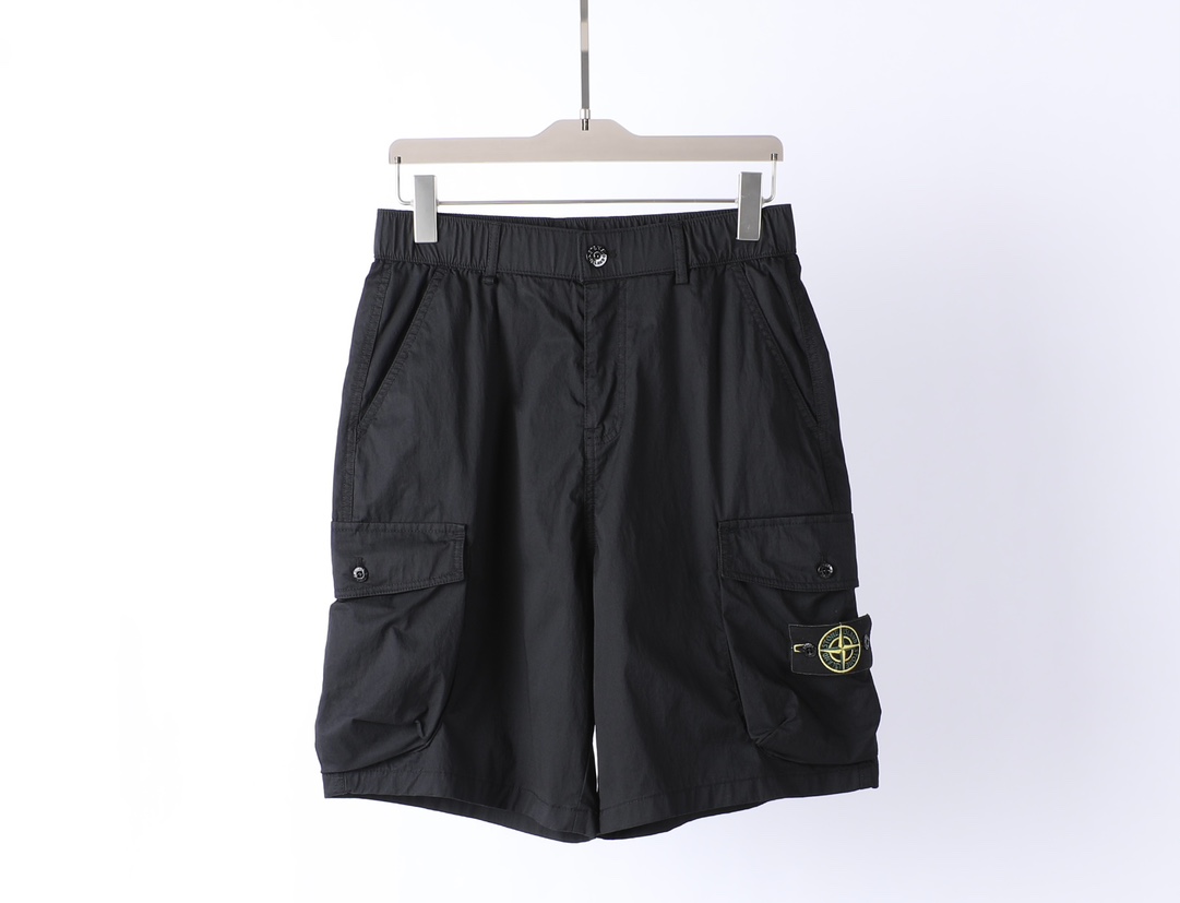 스톤아일랜드 컴퍼스 로고 고무 허리 카고 반바지 51535 이미지 6