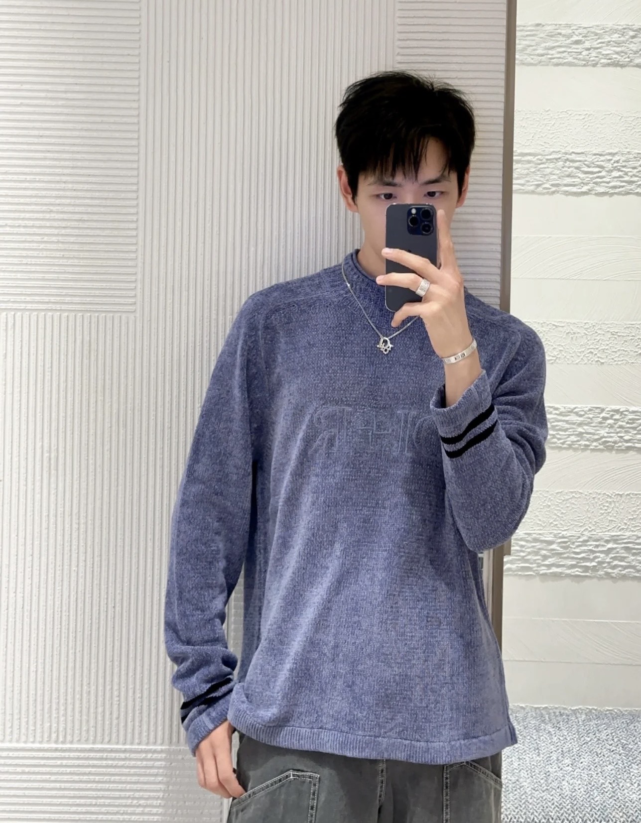 스톤아일랜드 자수 로고 터틀넥 울 스웨터 긴팔 51421 이미지 9