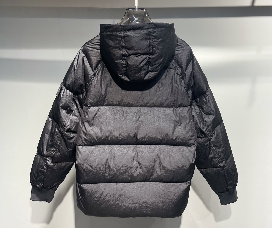 스톤아일랜드 메탈릭 광택 나일론 다운 패딩 점퍼 51470 이미지 3