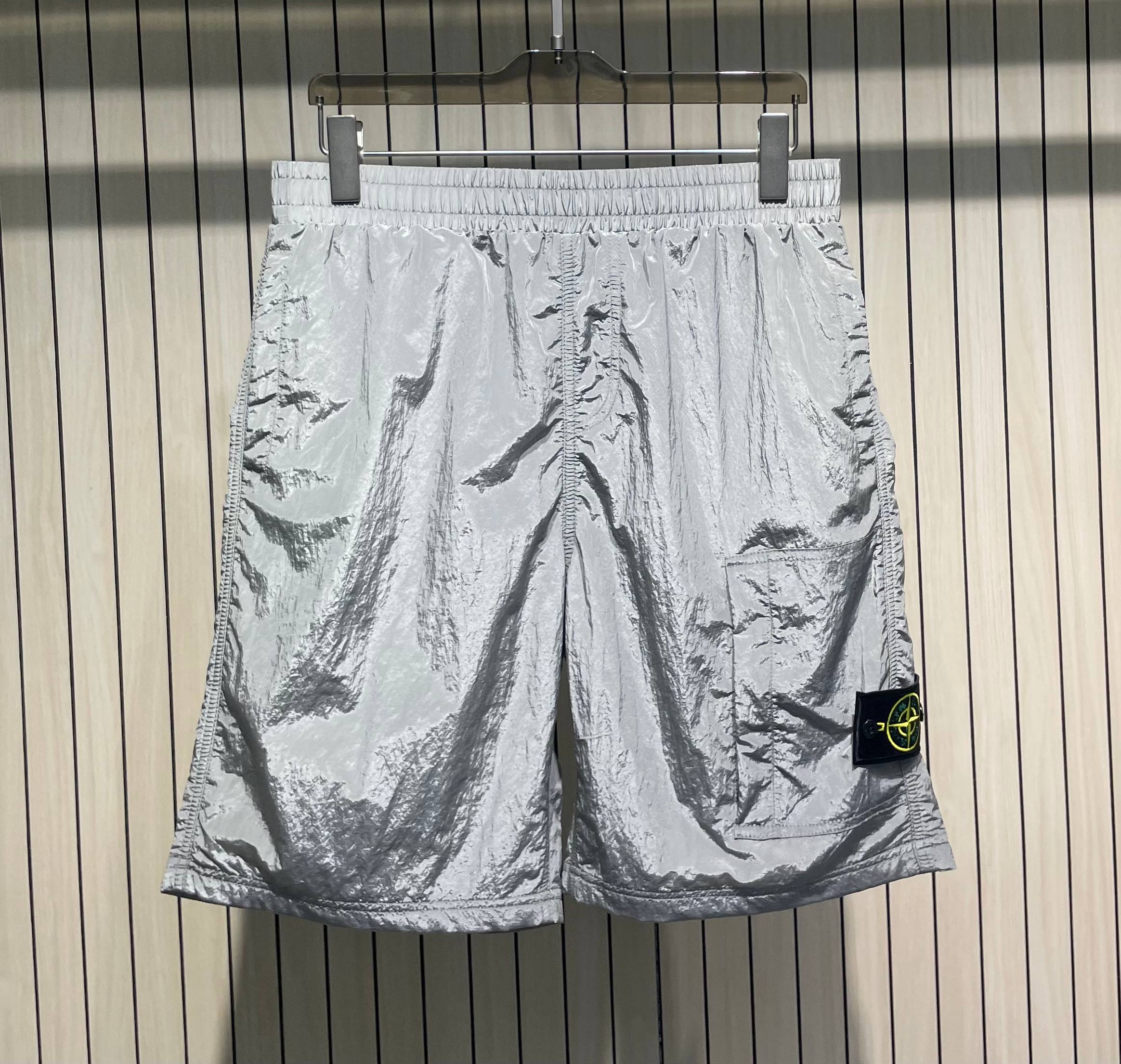 스톤아일랜드 메탈 나일론 허리 밴드 남성 반바지 상세 이미지 8