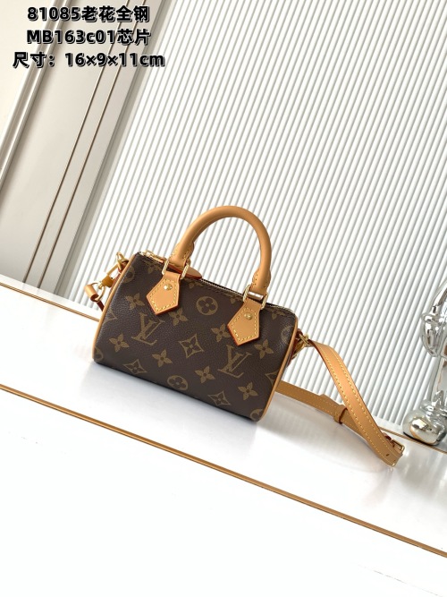 Louis Vuitton Nano Speedy Monogram Canvas Bag - Model M81085 1 Louis Vuitton Nano Speedy Monogram Canvas Bag - Model M81085