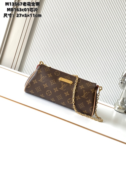Louis Vuitton Pochette Eva Monogram Canvas Bag with Gold Chain 1 Louis Vuitton Pochette Eva Monogram Canvas Bag with Gold Chain