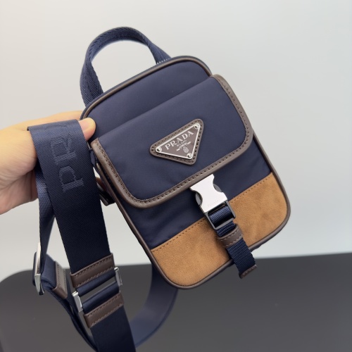Prada Nylon and Suede Leather Phone Bag Crossbody Chest Bag - Navy/Brown 1 Prada Nylon and Suede Leather Phone Bag Crossbody Chest Bag - Navy/Brown