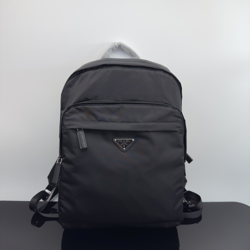 Prada Men's Nylon Backpack - Saffiano Leather, Multiple Pockets, Black 1 Prada Men's Nylon Backpack - Saffiano Leather, Multiple Pockets, Black