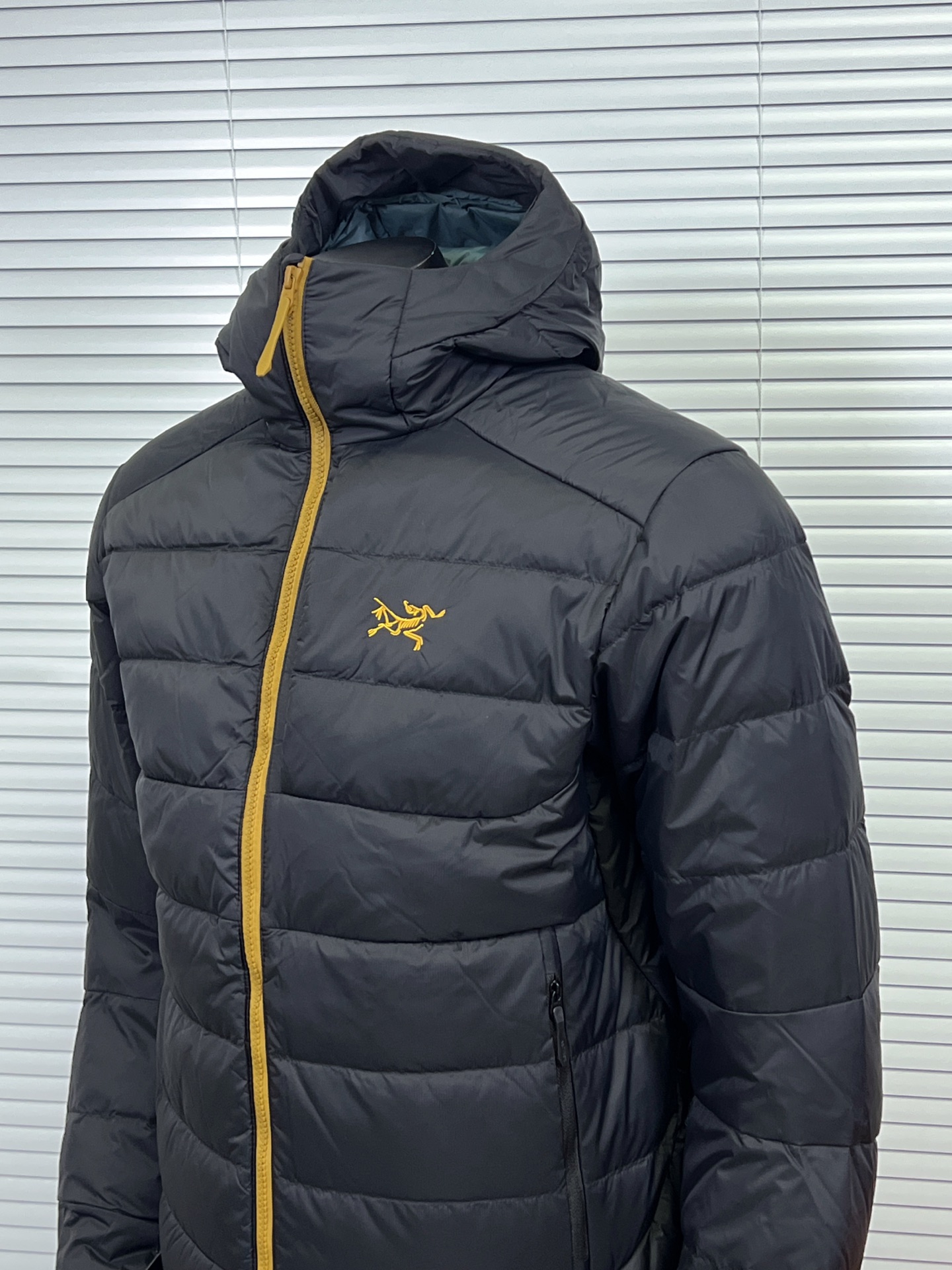 工厂放货💰450
Arcteryx/始祖鸟男女THORIUM Hoody 纯色连帽拉链户外保暖排骨羽绒服情侣款户外滑雪外套
90绒填充 750蓬松度 田岛绣刺 灰绒鹅 短款轻薄连帽羽绒服 外套
胸前侧拉链小口袋，可装东西
    ThoriumAR连帽款用途多样，磨耐且暖保，可作季冬中间层衣物，可也单独穿着，在冷寒环境下还可松轻与壳硬衣物搭配穿着。
    面料经改良有具细纹微理的AratoTM30龙尼面料，非常耐磨，并采用DWR处理，可有效防水、防湿。
    DownCompositeMapping分区填充技术可合理分配羽绒保暖与合成保暖区域 设计简洁的StormHoodM采用合成保暖材料制成 拉链插手口袋，内拉链口袋 
   科技与技术结合 轻薄又保暖 立体剪裁 连帽设计 三标辅料齐全 所见即所得

颜色：黑金  黑银

尺码：S M L XL 2XL