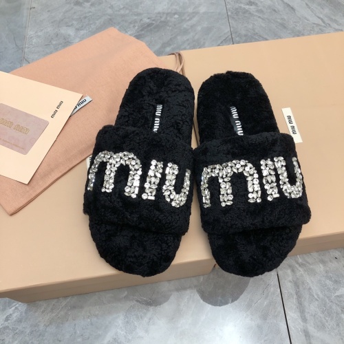 Miu Miu Women's Shearling Rhinestone Logo Slide Sandals - Cozy & Stylish 1 Miu Miu Women's Shearling Rhinestone Logo Slide Sandals - Cozy & Stylish