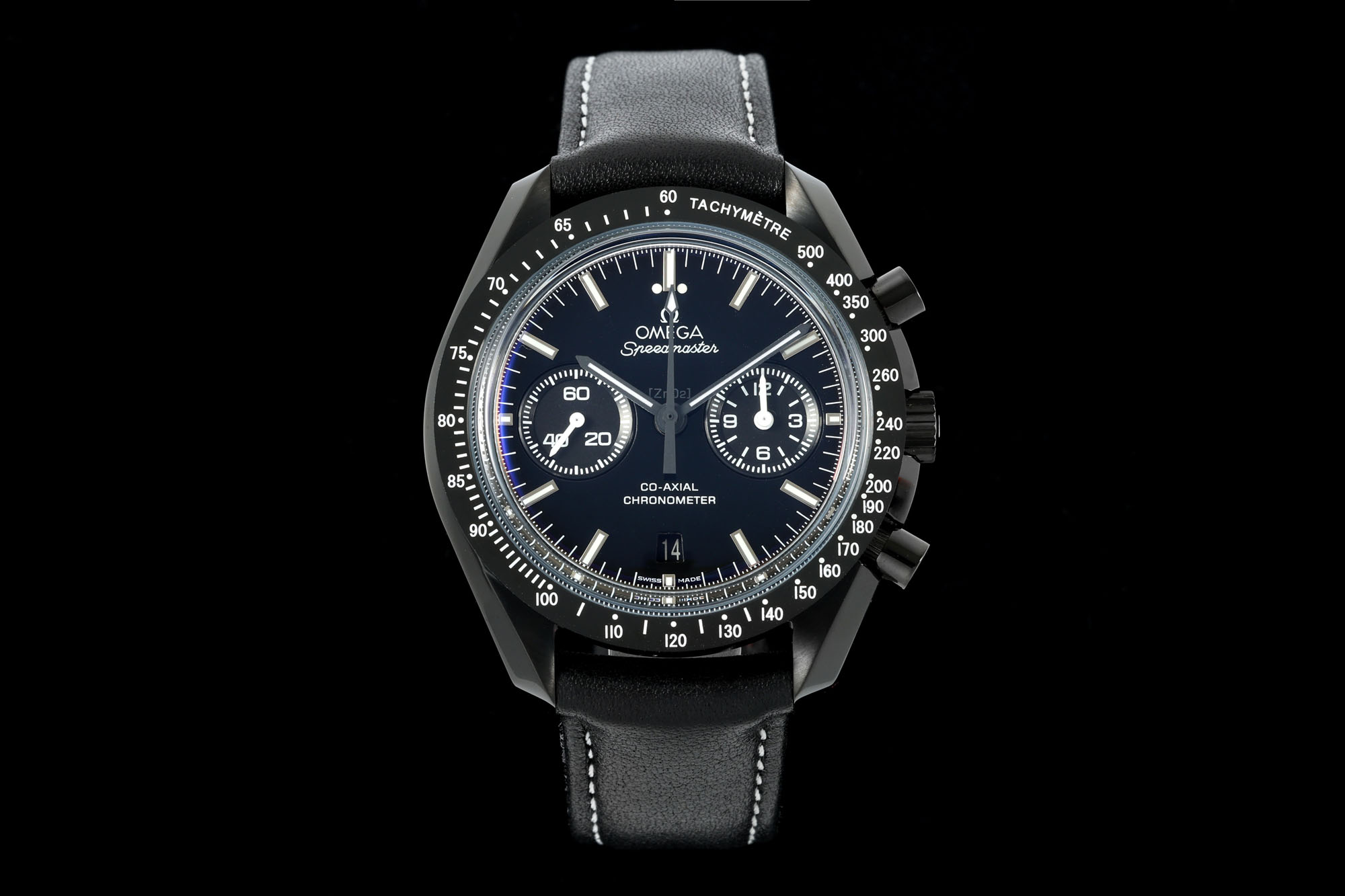 NO:394177,TVS Pioneer Work, Omega Speedmaster series of dark side watches of the moon 311.92.44.51.01.004 44.25mm coaxial chronograph, independently developed self-made movement 3-point discs are [12 hours] and [60 minutes] cumulative chronograph discs. All functions and appearances are made according to the original [1-1]. The movement has double T black balance wheels, automatic winding. The coaxial Master Chronograph movement has a special Arabic style Geneva corrugation. The ring mouth is black. The ring mouth is black. The dial is made of polished black ceramic. The inner ring of the small dial at 3 o'clock and 9 o'clock is blackened and matched with a platinum hour scale. The case black. The strap black belt. Mirror double pot cover glass mirror. Wear-resistant. Function date display. Time, omega.19860909TVS先锋之作,欧米茄 超霸系列月之暗面腕表311.92.44.51.01.004 44.25毫米同轴计时表,自主研发自制机芯3点盘为【12小时】和【60分钟】累积计时盘,所有功能及外观均按照原版【1-1】打造, 机芯双T黑摆轮,自动上链 同轴至臻天文台计时机芯,机芯镀铑表面饰有特别的阿拉伯风格日内瓦波纹 圈口黑色陶瓷圈口+超强夜光 表盘采用抛光黑陶瓷打造,3点和9点位置的小表盘内圈经黑化处理,搭配白金色小时刻度 表壳黑色 表带黑色皮带 镜面双锅盖玻璃镜面 耐磨损 功能日期显示 计时,,omega,Watch