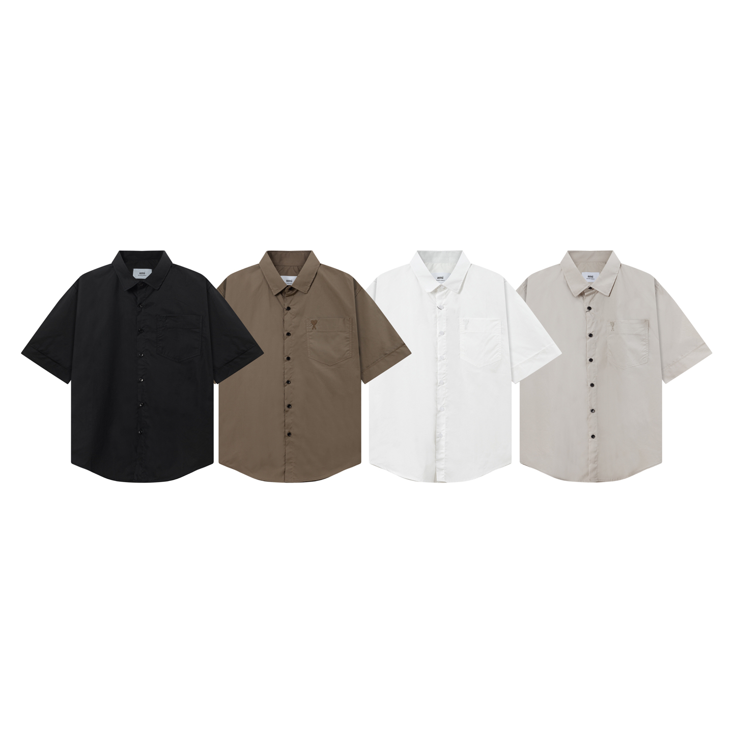 “AMI Paris Classic ADC Carnal Embroidery Logo T-Shirt in 180g Pure Fabric” - 图片 1