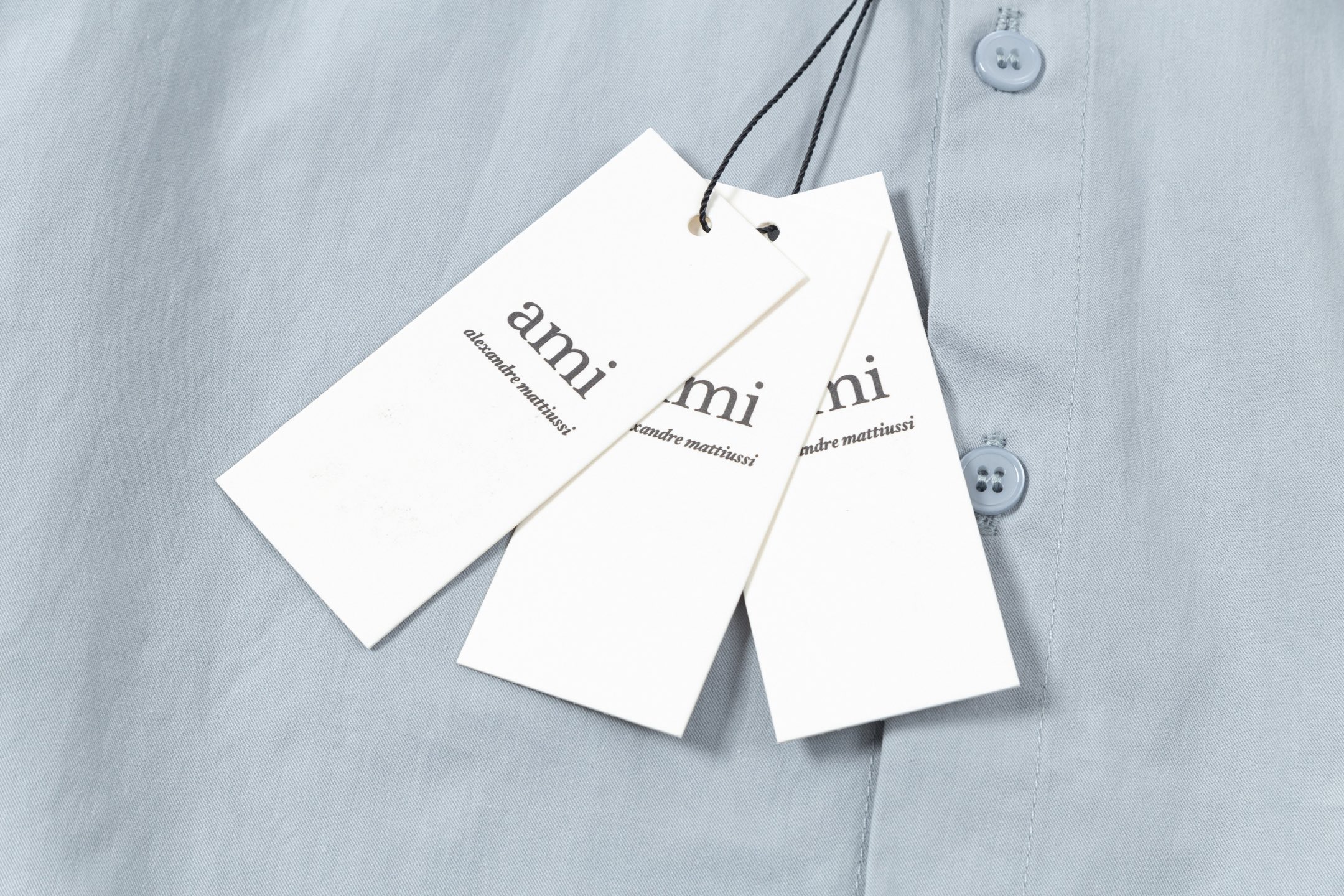 “AMI Paris 2021 Summer Cotton Oxford Shirt with Embroidery for Men and Women” - 图片 7