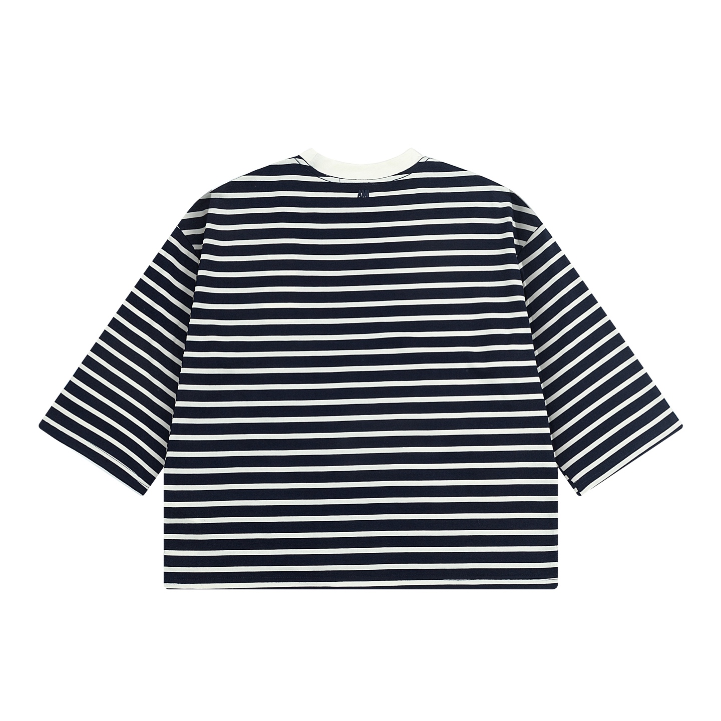 New AMI PARIS 25SS Striped Logo T-Shirt with 240g Cotton, Sizes S-XL - 图片 3