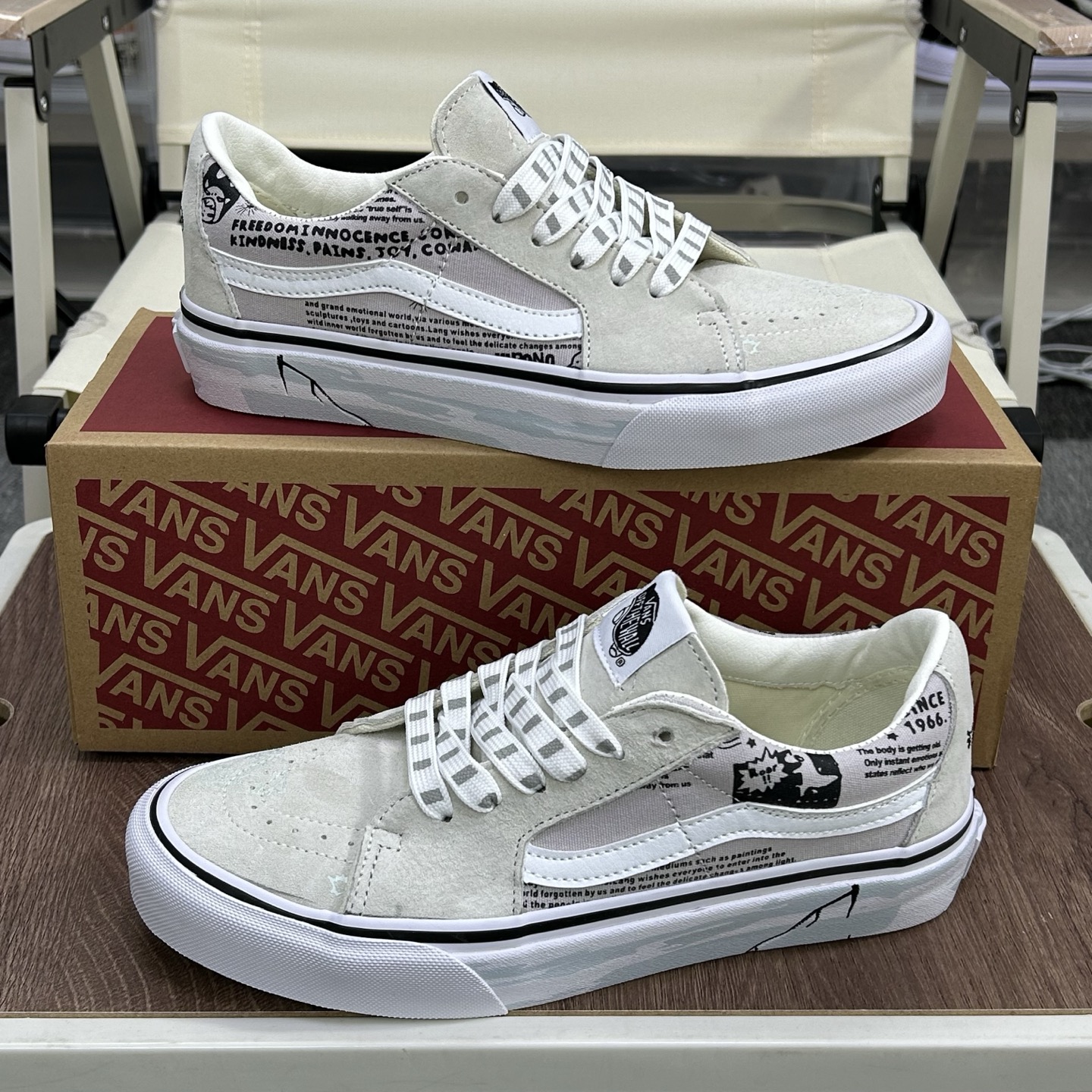 VANS 范斯 SK8-LOW 经典款 低帮 黑白 休闲板鞋帆布鞋 VN0A4UUK6BT工艺：硫化1: