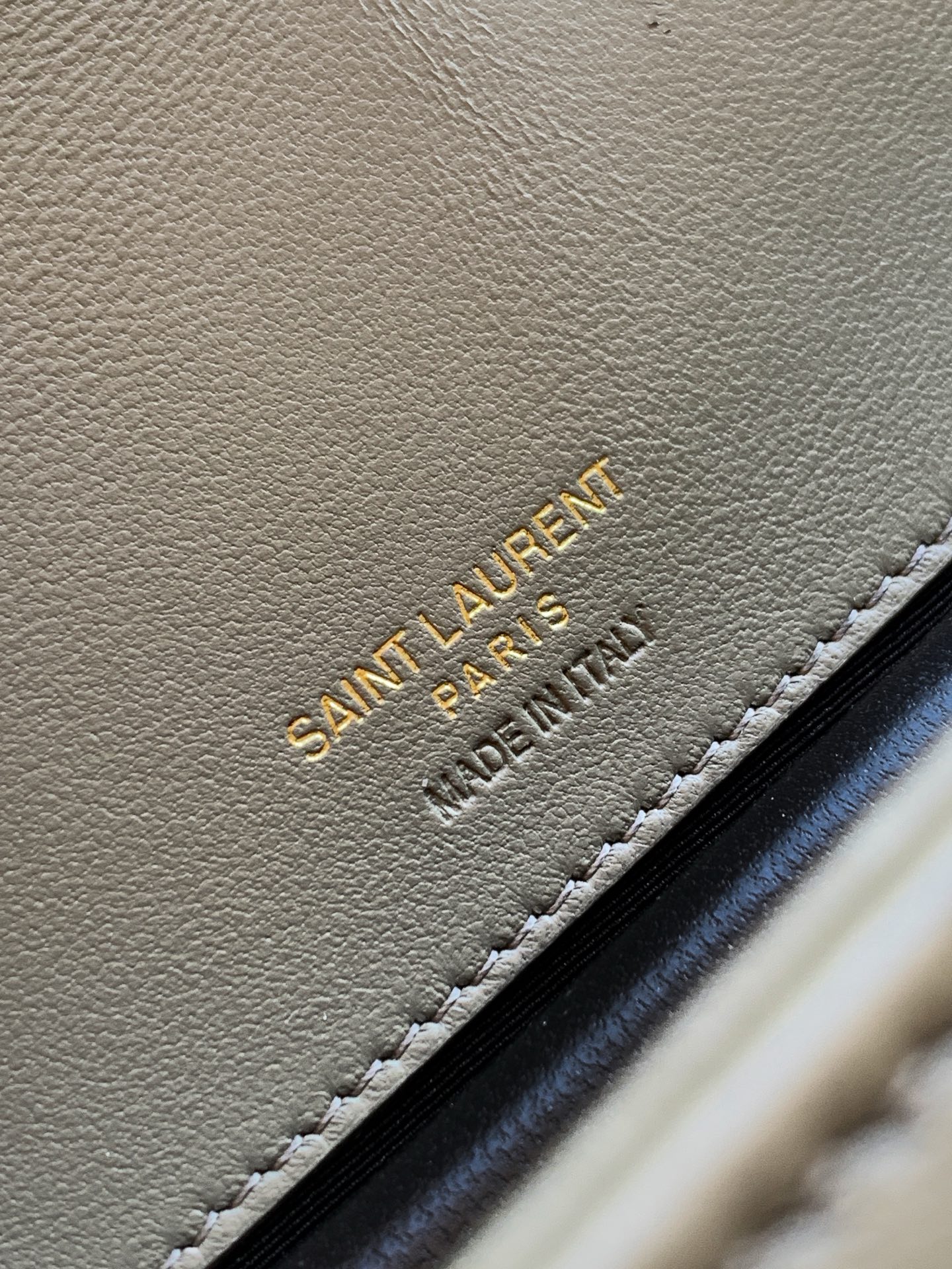 Saint Laurent 小号苔藓绿羊皮/古金