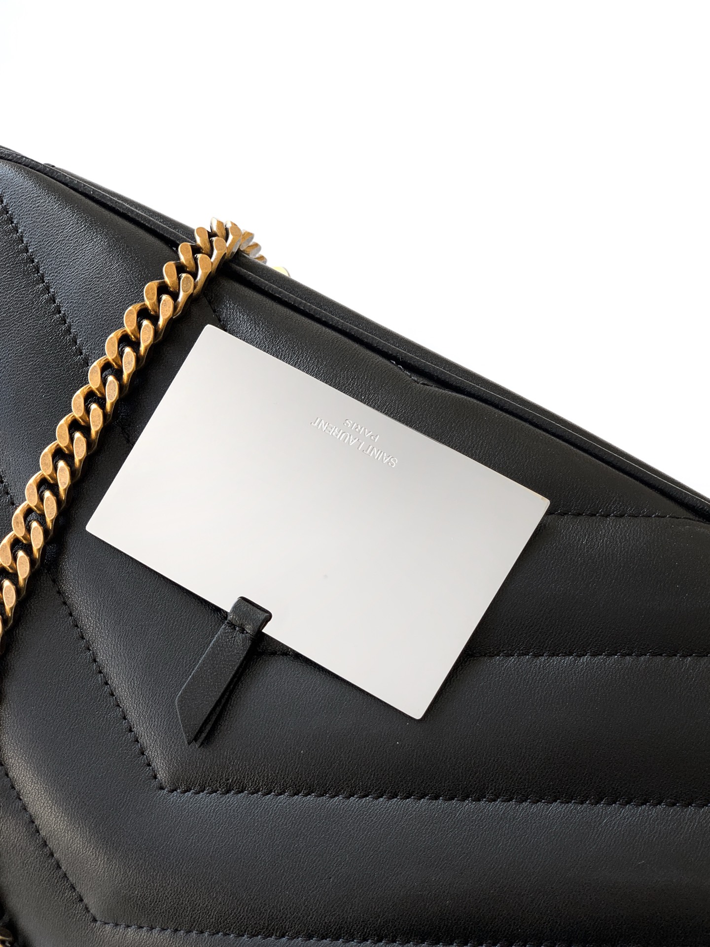 Saint Laurent 中号黑色羊皮/古金