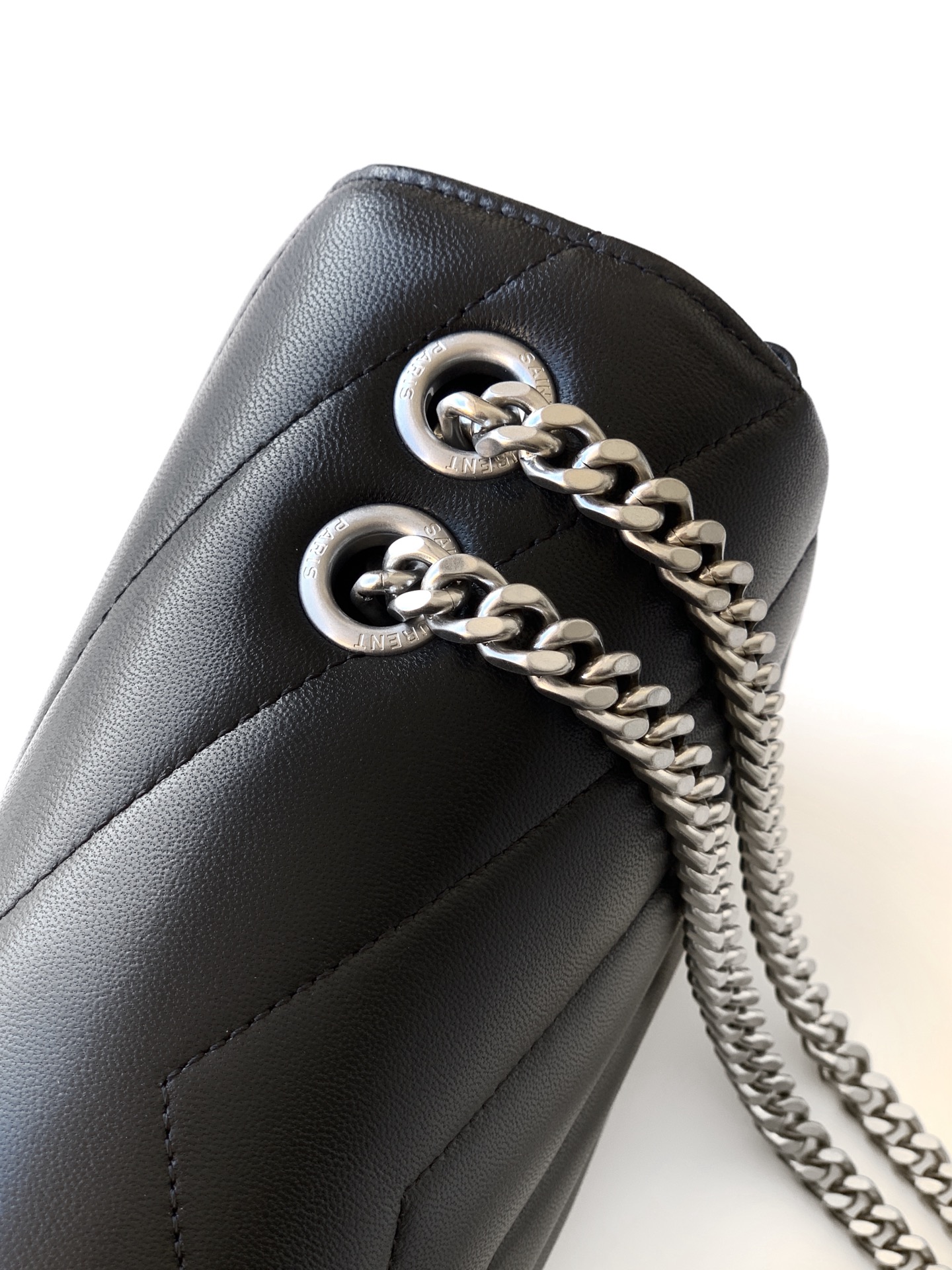 Saint Laurent 小号黑色羊皮/银
