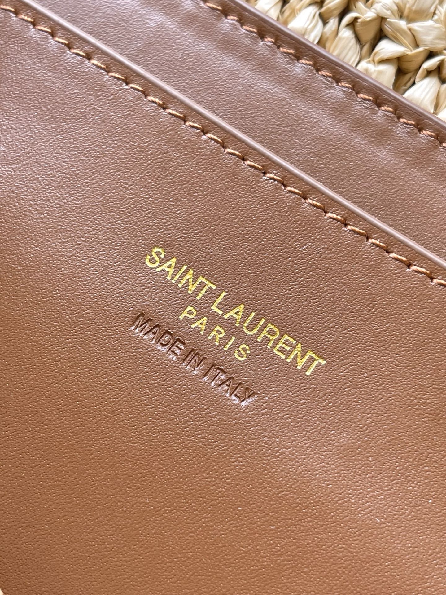 SAINT LAURENT Natural Niki Woven Shoulder Bag