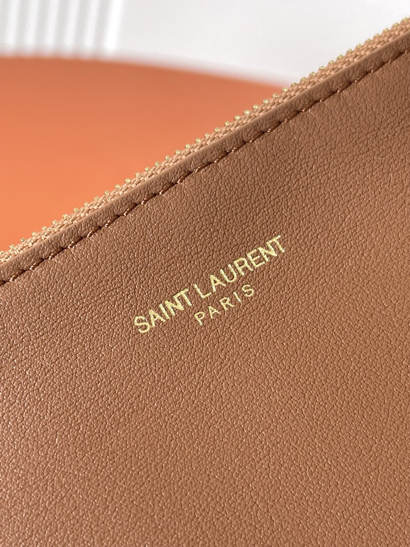 SAINT LAURENT Brown Wood Bead Panier Tote