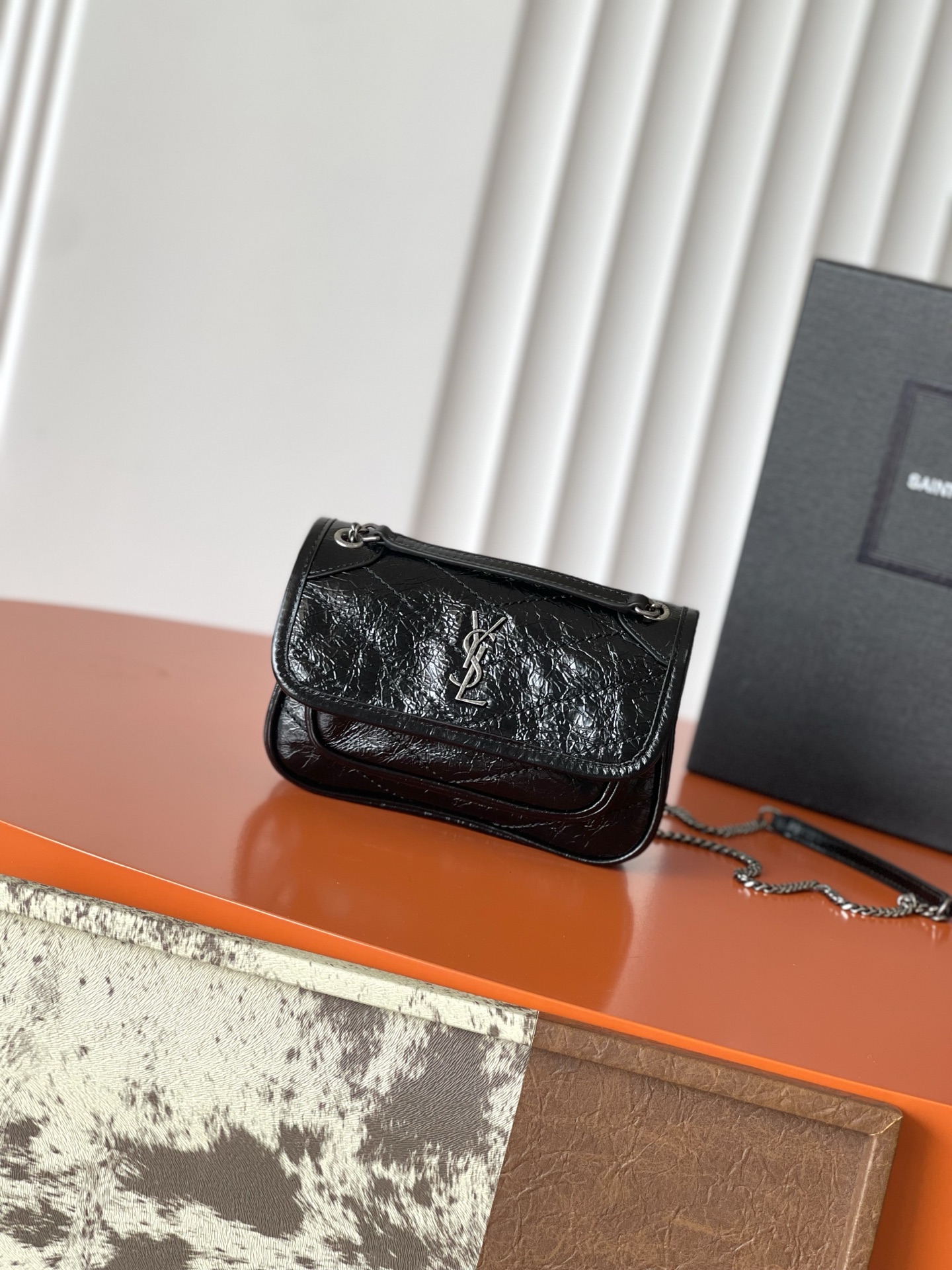SAINT LAURENT Black Niki Mini Shoulder Bag