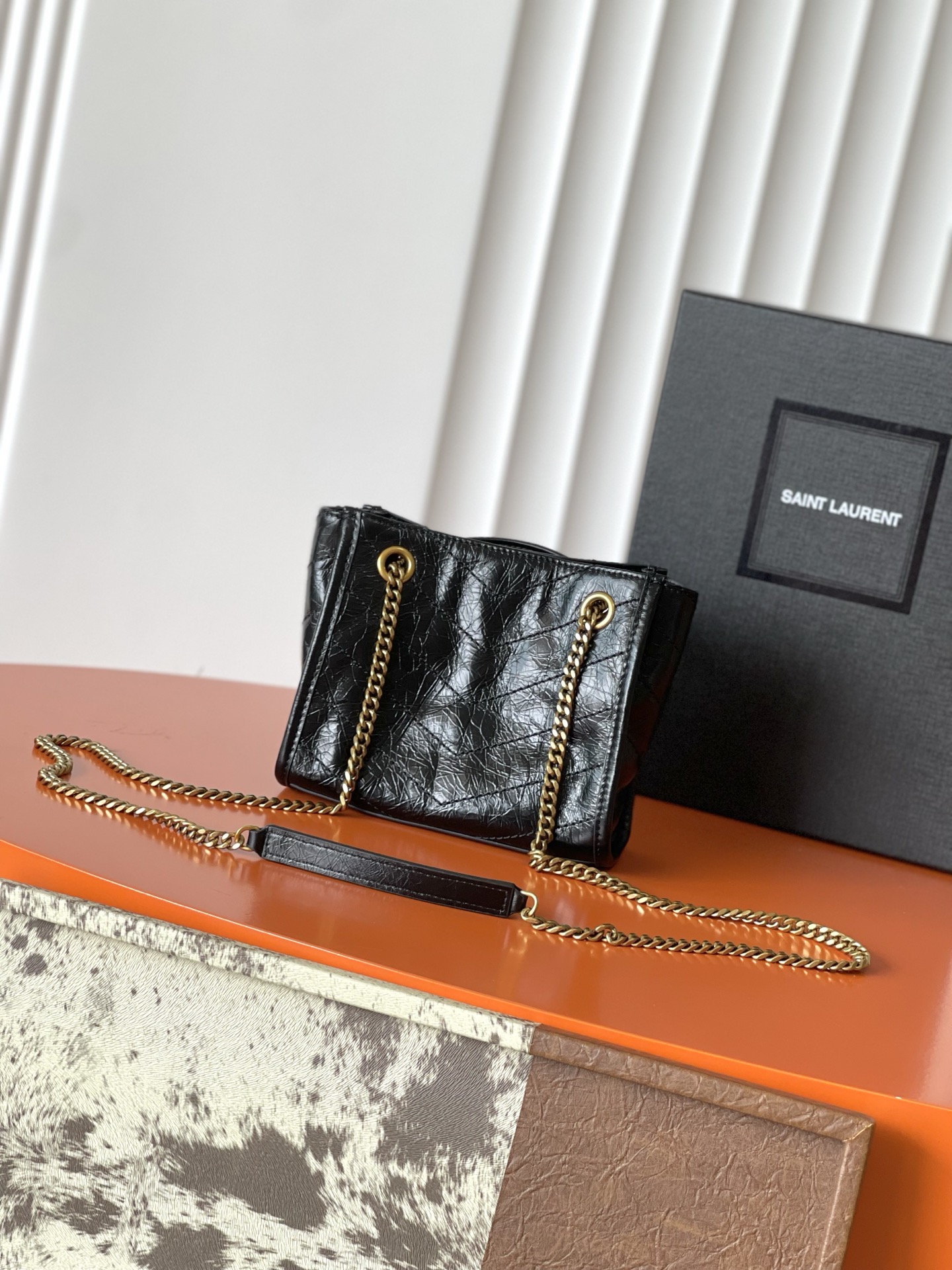 SAINT LAURENT Black Niki Mini Shopping Bag