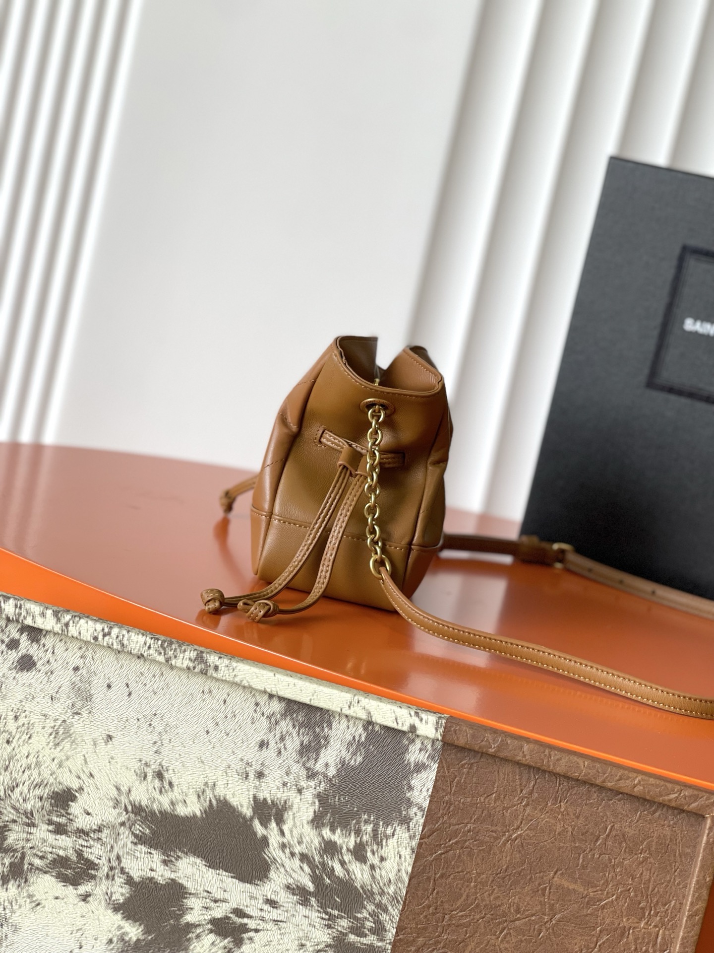 SAINT LAURENT Brown Jamie Mini Shoulder Pouch