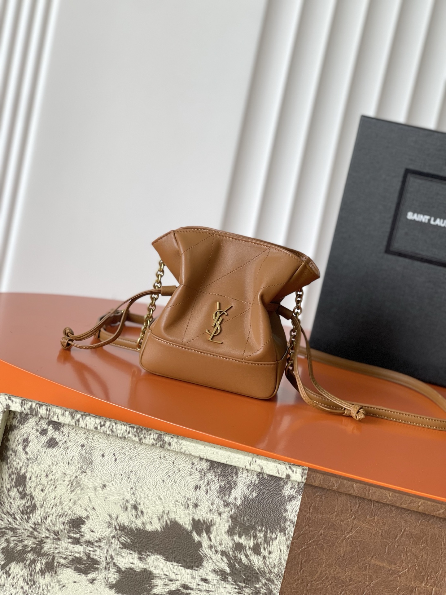 SAINT LAURENT Brown Jamie Mini Shoulder Pouch