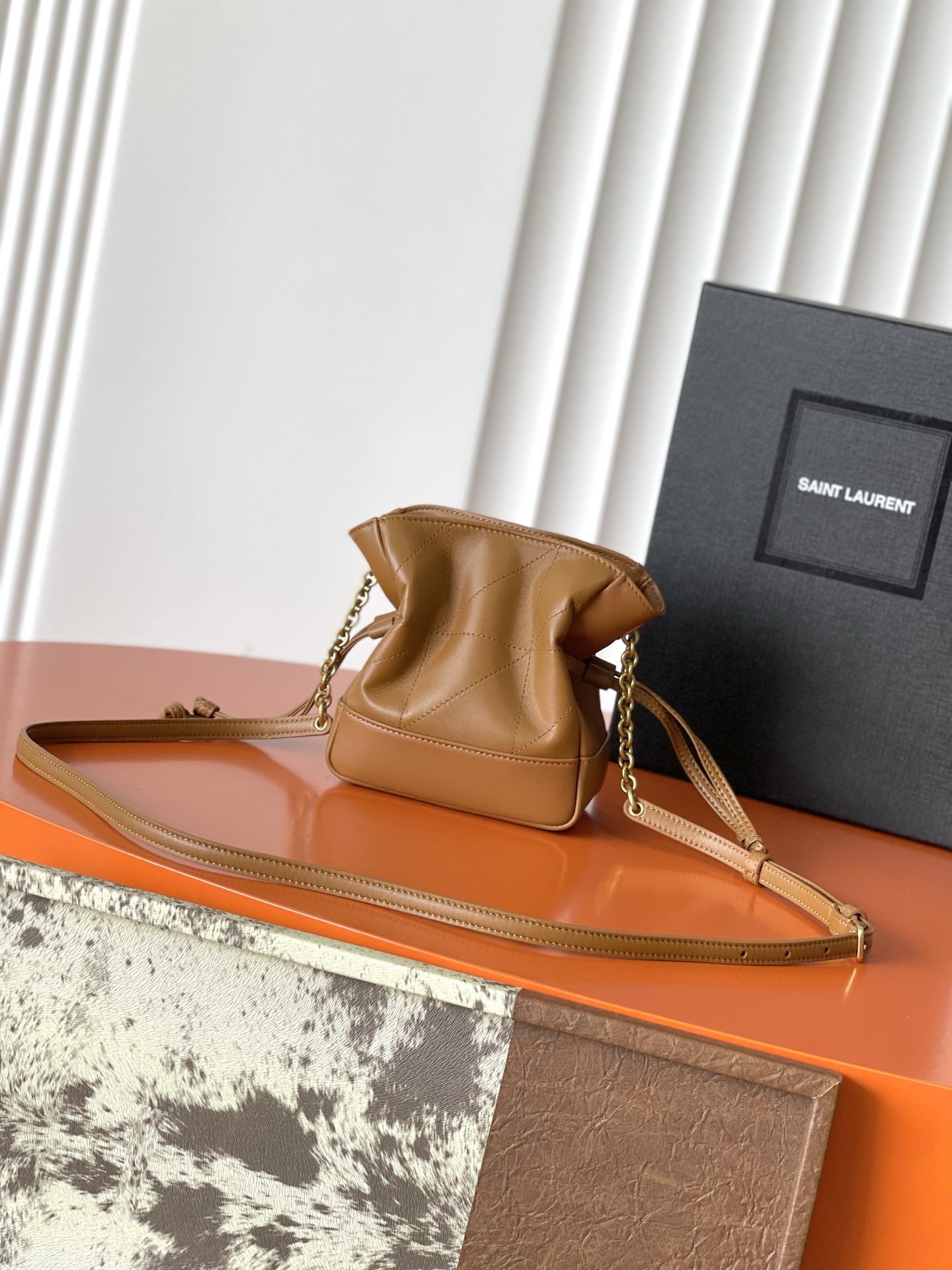 SAINT LAURENT Brown Jamie Mini Shoulder Pouch