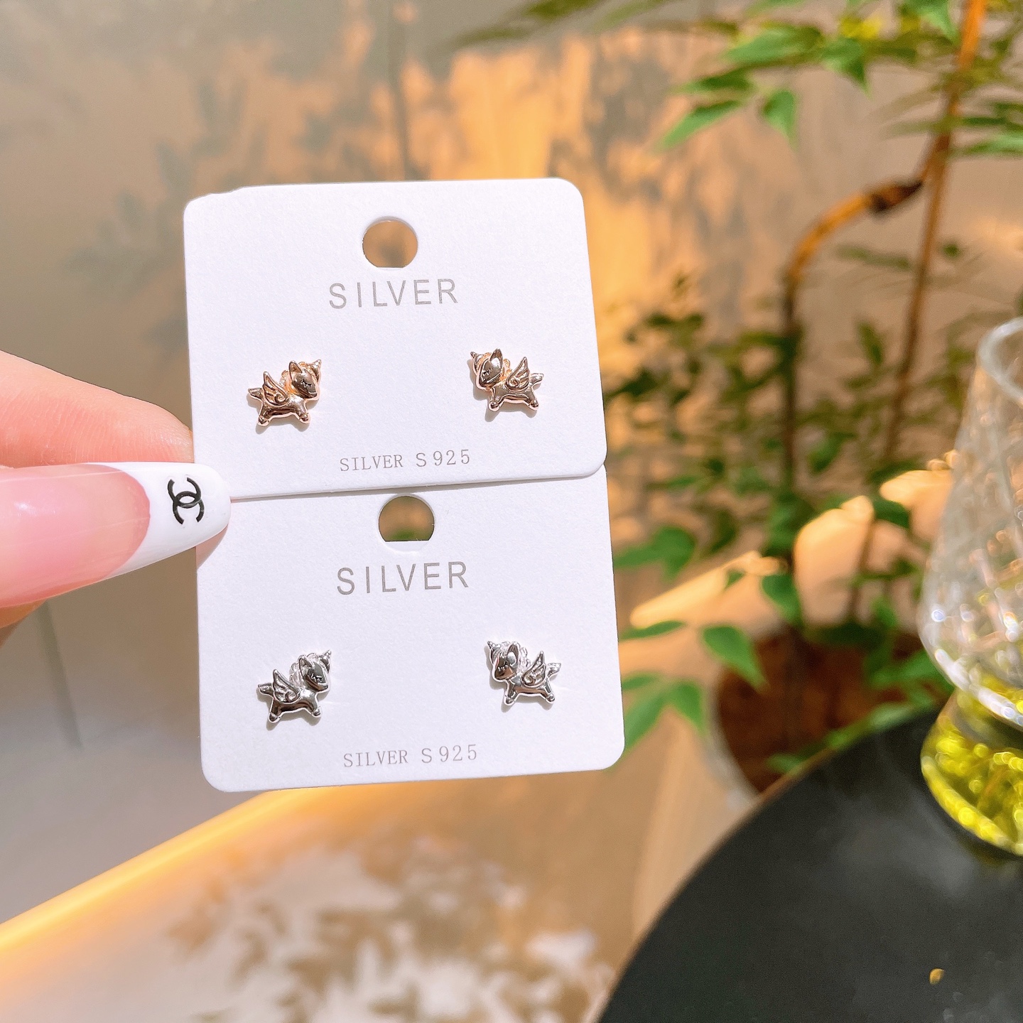 S925 Sterling Silver Earrings Chic Housewarming Gold