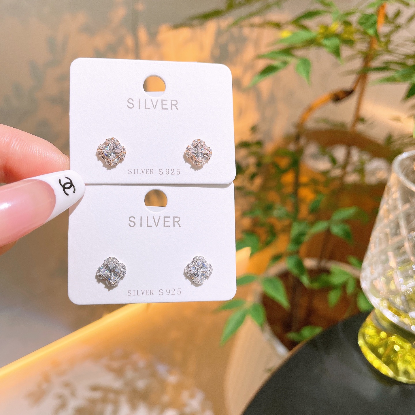 High Polish Silver Earrings Pure Wedding Gold