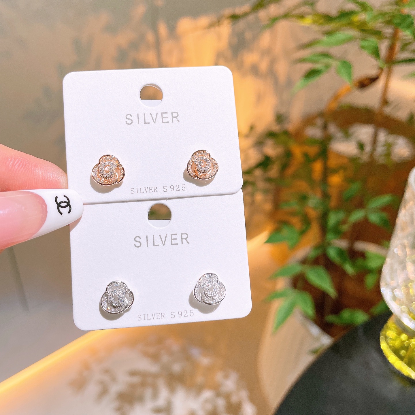 High Polish Silver Earrings Gentle Confession Gold