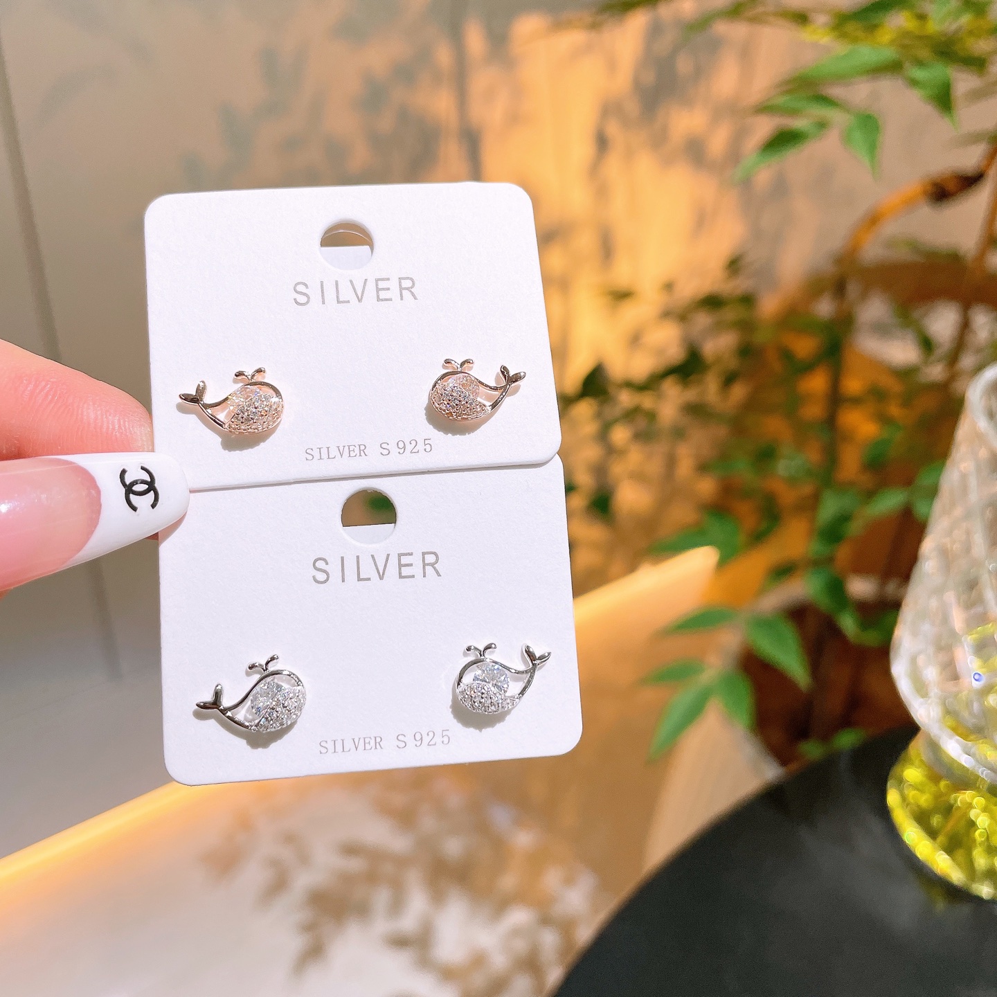 925 Silber Ohrringe Koreanischer Stil Arbeitsplatz Gold