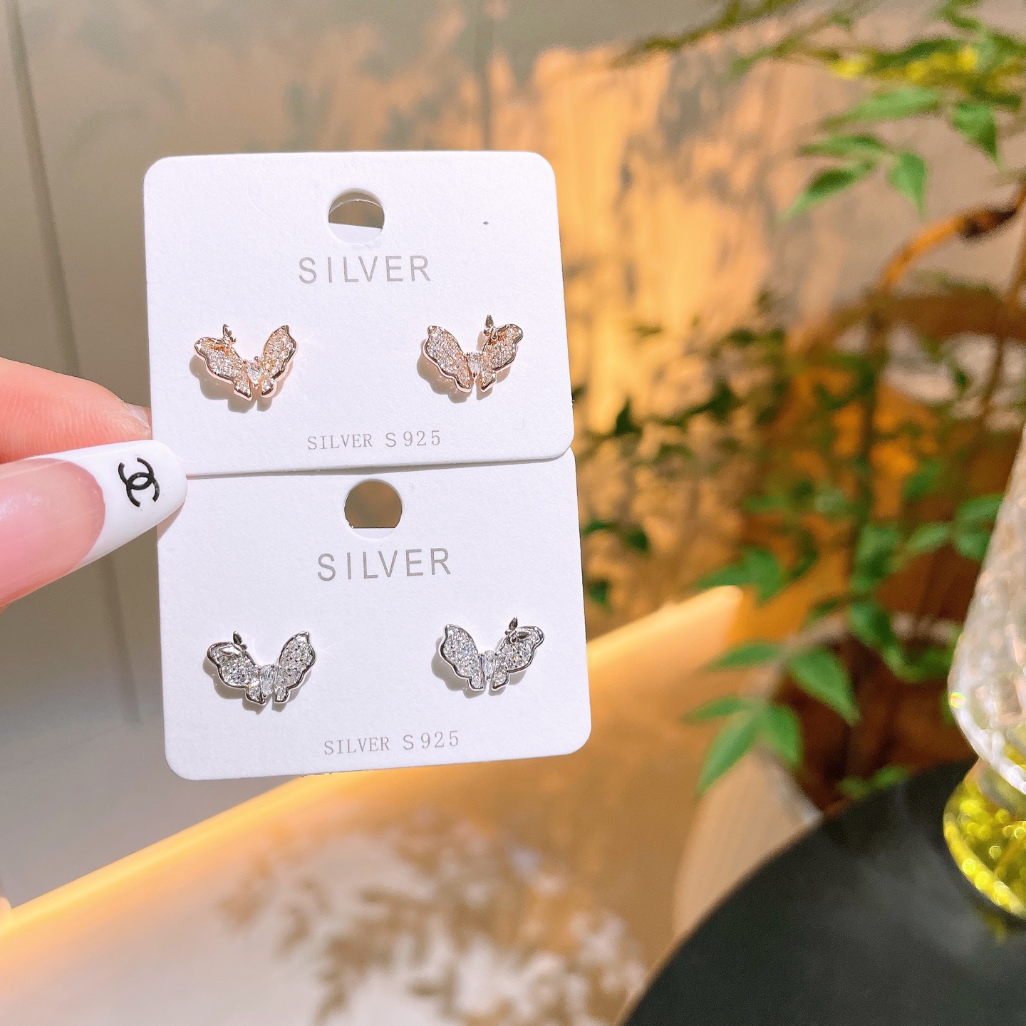 Fine Silver Earrings Romantic Graduation Gold