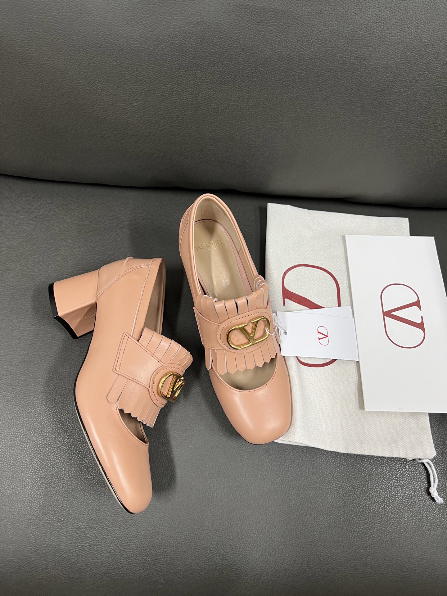 Valentino Women's Leather Block Heel Mary Jane Pumps with Tassel and Logo 5 i1743670645239 3433 0 2