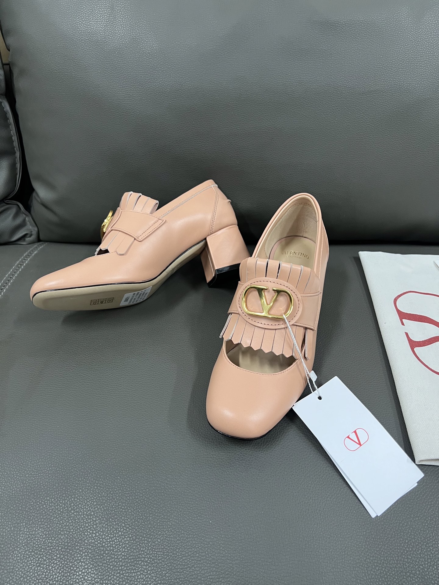 Valentino Women's Leather Block Heel Mary Jane Pumps with Tassel and Logo 10 i1743670649435 7593 0 7
