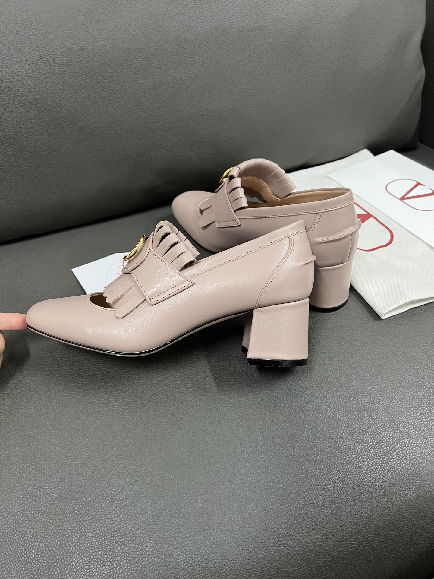 Valentino Women's Leather Block Heel Pumps with Tassel Detail - Chic & Stylish 6 i1743670687489 6713 0 4