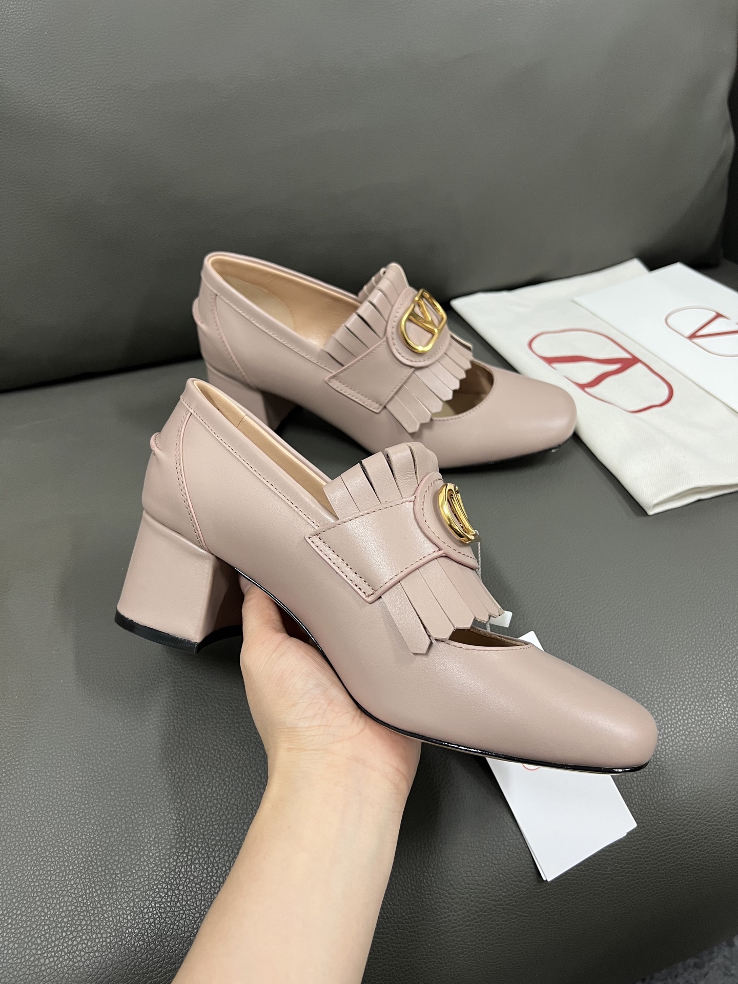 Valentino Women's Leather Block Heel Pumps with Tassel Detail - Chic & Stylish 7 i1743670687498 7747 0 5